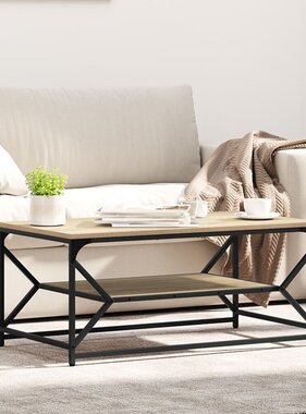 VidaXL Salontafel met Plank Sonoma Eiken 90x50x40 cm Bewerkt Hout