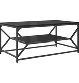 VidaXL Salontafel met Plank Zwart Eiken 90x50x40 cm Geengineerd Hout