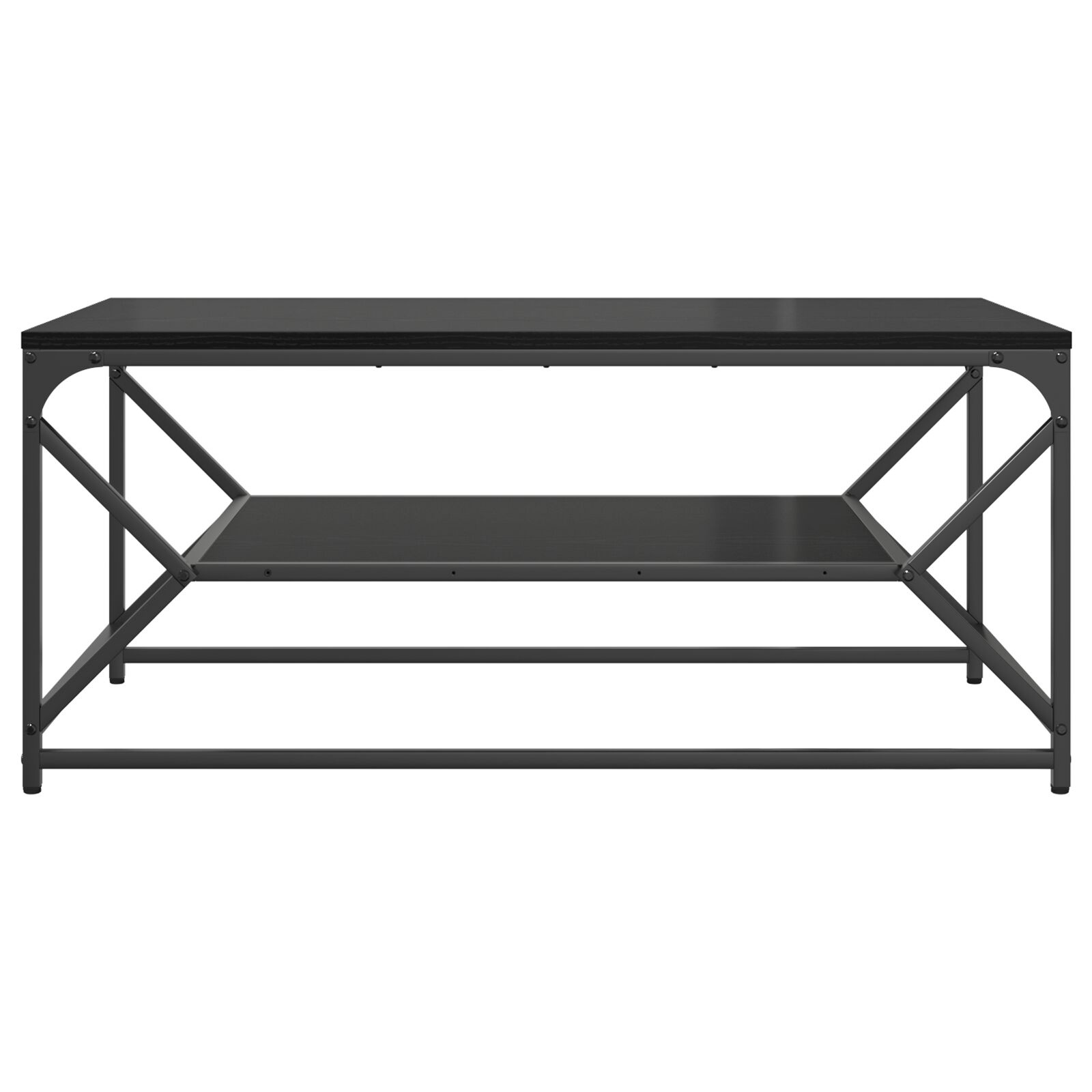 VidaXL Salontafel met Plank Zwart Eiken 90x50x40 cm Geengineerd Hout