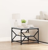 VidaXL Salontafel met Plank - Grijs sonoma - 51x50x40 cm - Gemaakt van Bewerkt Hout