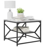 VidaXL Salontafel met Plank - Grijs sonoma - 51x50x40 cm - Gemaakt van Bewerkt Hout