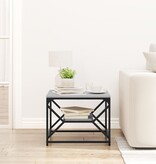 VidaXL Salontafel met Plank - Grijs sonoma - 51x50x40 cm - Gemaakt van Bewerkt Hout