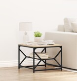 VidaXL Salontafel met Plank in Sonoma Eiken – 51x50x40 cm – Gemaakt van Bewerkt Hout