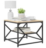 VidaXL Salontafel met Plank in Sonoma Eiken – 51x50x40 cm – Gemaakt van Bewerkt Hout