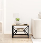 VidaXL Salontafel met Plank in Sonoma Eiken – 51x50x40 cm – Gemaakt van Bewerkt Hout