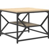 VidaXL Salontafel met Plank in Sonoma Eiken – 51x50x40 cm – Gemaakt van Bewerkt Hout