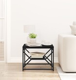 VidaXL Zwarte Eiken Salontafel met Plank, 51x50x40 cm, Gemaakt van Bewerkt Hout