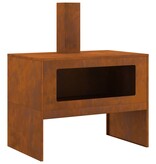 VidaXL Vuurkorf met Schoorsteen 80x50x96 cm Verweerd Staal