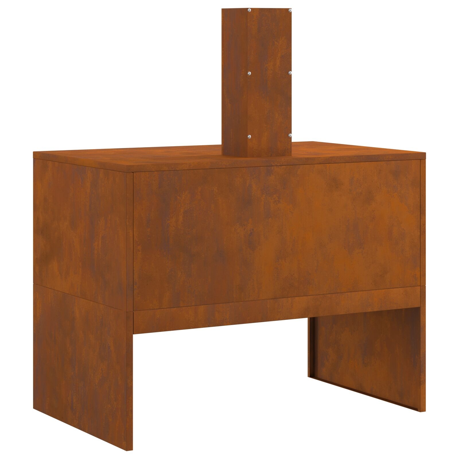 VidaXL Vuurkorf met Schoorsteen 80x50x96 cm Verweerd Staal