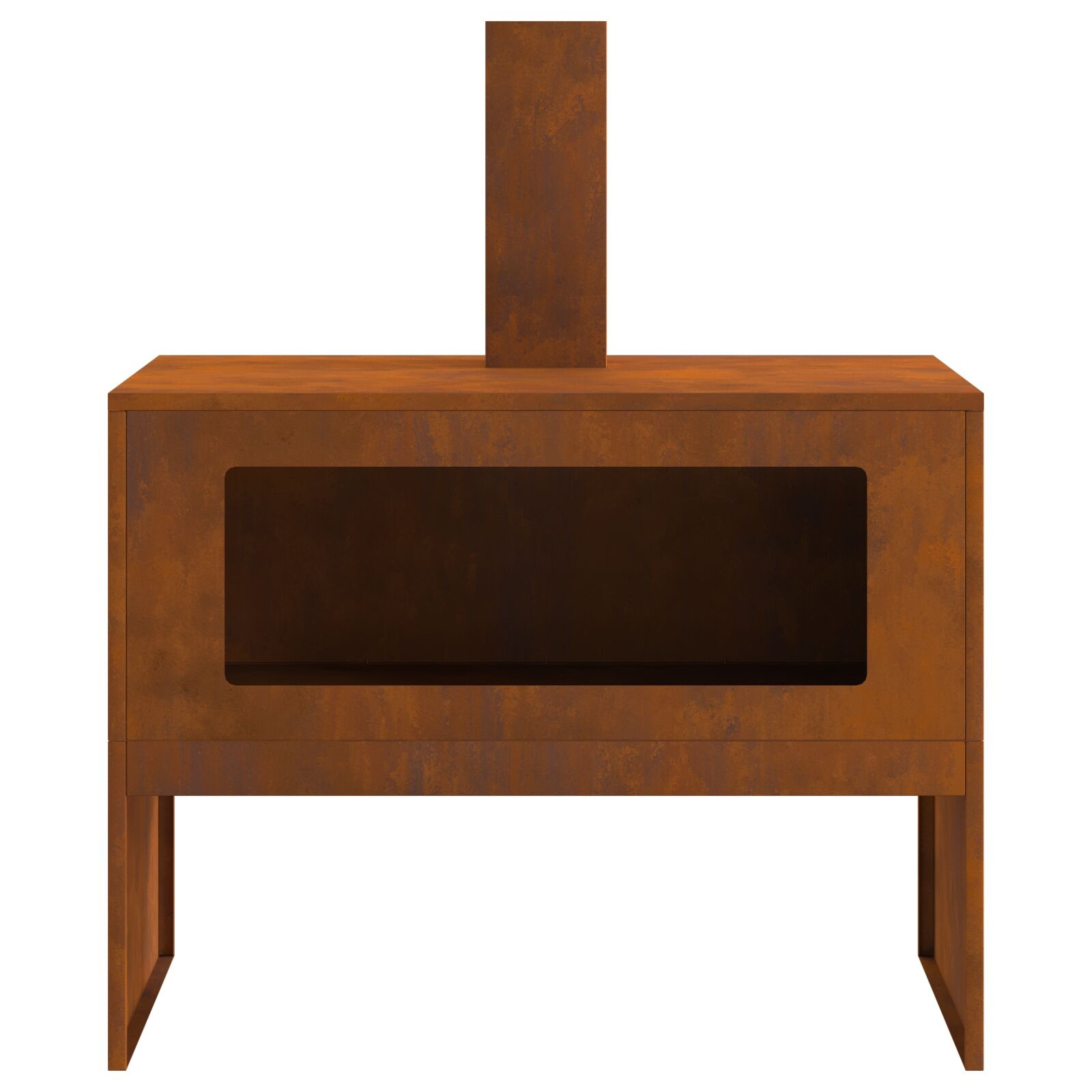 VidaXL Vuurkorf met Schoorsteen 80x50x96 cm Verweerd Staal