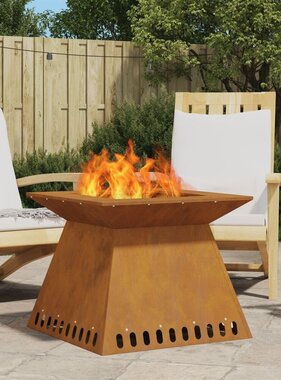 VidaXL Vuurkorf 60x60x50 cm Verweerd Staal