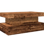VidaXL Salontafel met LED-verlichting 90x50x40 cm oud houtkleurig