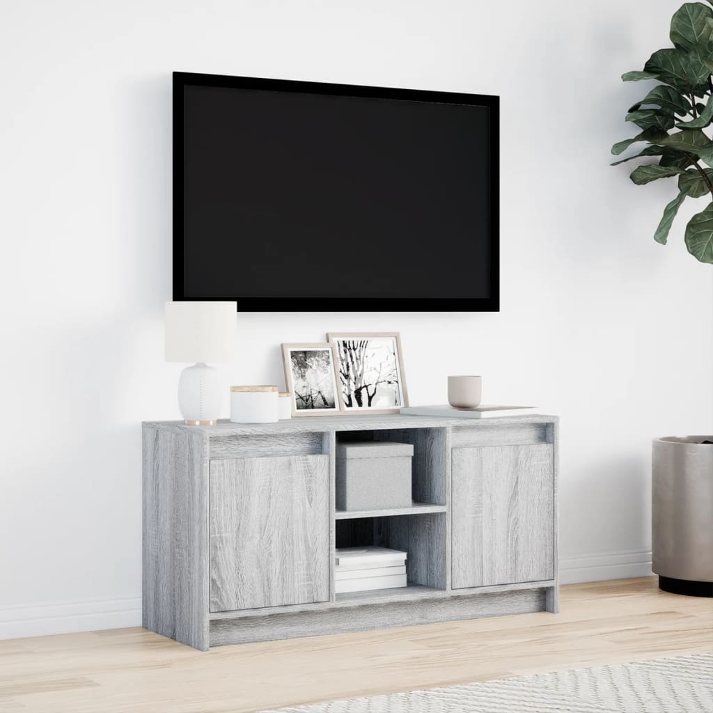 VidaXL Tv-meubel met LED 100x34x50 cm bewerkt hout grijs sonoma eiken