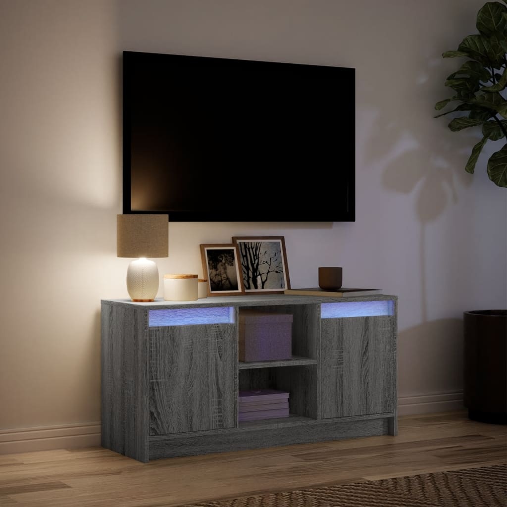 VidaXL Tv-meubel met LED 100x34x50 cm bewerkt hout grijs sonoma eiken