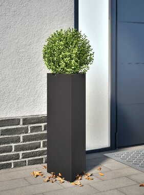 VidaXL Plantenbak driehoek 30x26x75 cm staal zwart