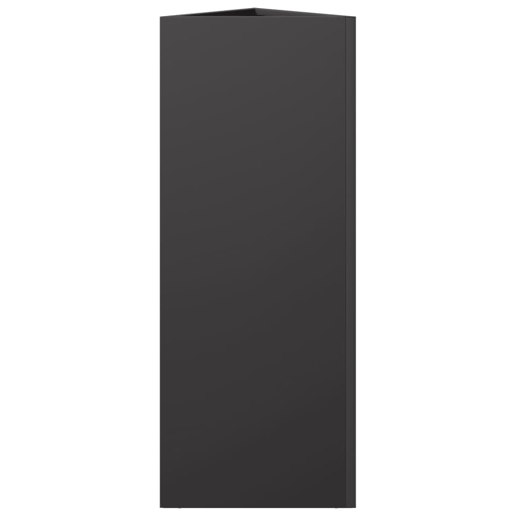 VidaXL Plantenbak driehoek 30x26x75 cm staal zwart