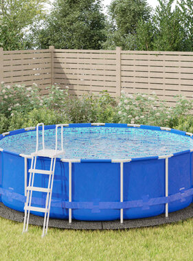 VidaXL Zwembadgrondzeil Ø458 cm polyester geotextiel lichtgrijs