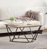 VidaXL Salontafel Sonoma eiken Spaanplaat en metaal Middel Vierkant