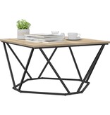 VidaXL Salontafel Sonoma eiken Spaanplaat en metaal Middel Vierkant