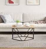 VidaXL Salontafel Sonoma eiken Spaanplaat en metaal Middel Vierkant