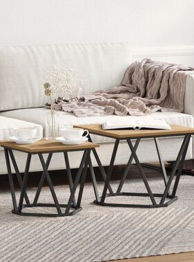 VidaXL Salontafel eiken ijzer PB