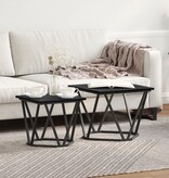 VidaXL Salontafel Zwart eiken Stalen frame, Houten blad Klein Duurzaam