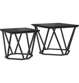 VidaXL Salontafel Zwart eiken Stalen frame, Houten blad Klein Duurzaam