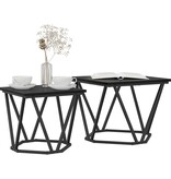 VidaXL Salontafel Zwart eiken Stalen frame, Houten blad Klein Duurzaam