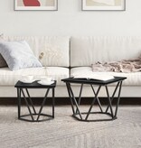 VidaXL Salontafel Zwart eiken Stalen frame, Houten blad Klein Duurzaam