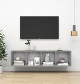 VidaXL Tv-wandmeubel 37x37x142,5 cm bewerkt hout betongrijs