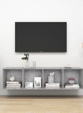 VidaXL Tv-wandmeubel 37x37x142,5 cm bewerkt hout betongrijs
