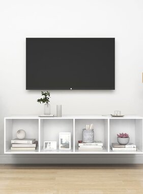 VidaXL Tv-wandmeubel 37x37x142,5 cm bewerkt hout wit