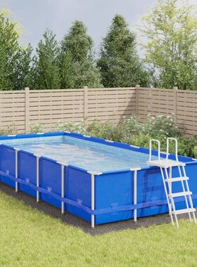 VidaXL Zwembadgrondzeil 820x420 cm polyester geotextiel lichtgrijs