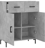 VidaXL Dressoir 69,5x34x90 cm bewerkt hout betongrijs