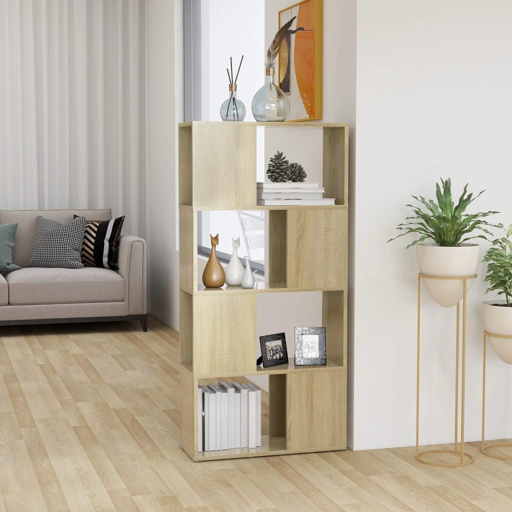 VidaXL Boekenkast/kamerscherm 60x24x124,5 cm bewerkt hout sonoma eiken
