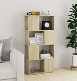 VidaXL Boekenkast/kamerscherm 60x24x124,5 cm bewerkt hout sonoma eiken
