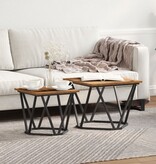 VidaXL Salontafel Gerecycled Hout Metaal, Hout Middelgroot Strak