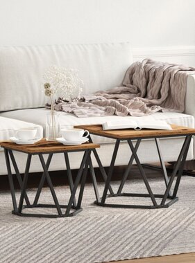 VidaXL Salontafel Gerecycled Hout Metaal, Hout Middelgroot Strak