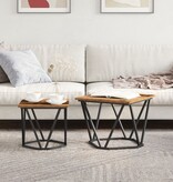 VidaXL Salontafel Gerecycled Hout Metaal, Hout Middelgroot Strak