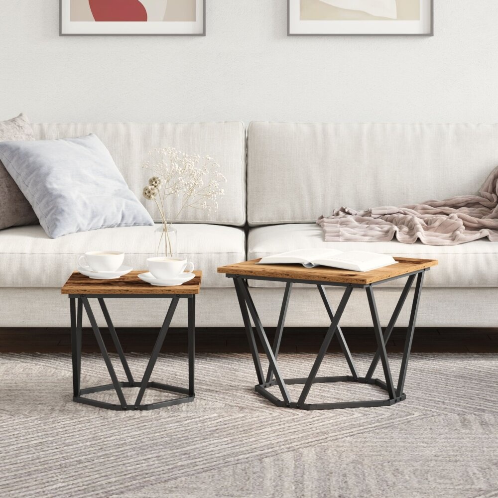 VidaXL Salontafel Gerecycled Hout Metaal, Hout Middelgroot Strak