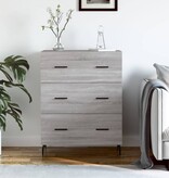 VidaXL Dressoir 69,5x34x90 cm bewerkt hout grijs sonoma eikenkleurig