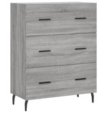 VidaXL Dressoir 69,5x34x90 cm bewerkt hout grijs sonoma eikenkleurig