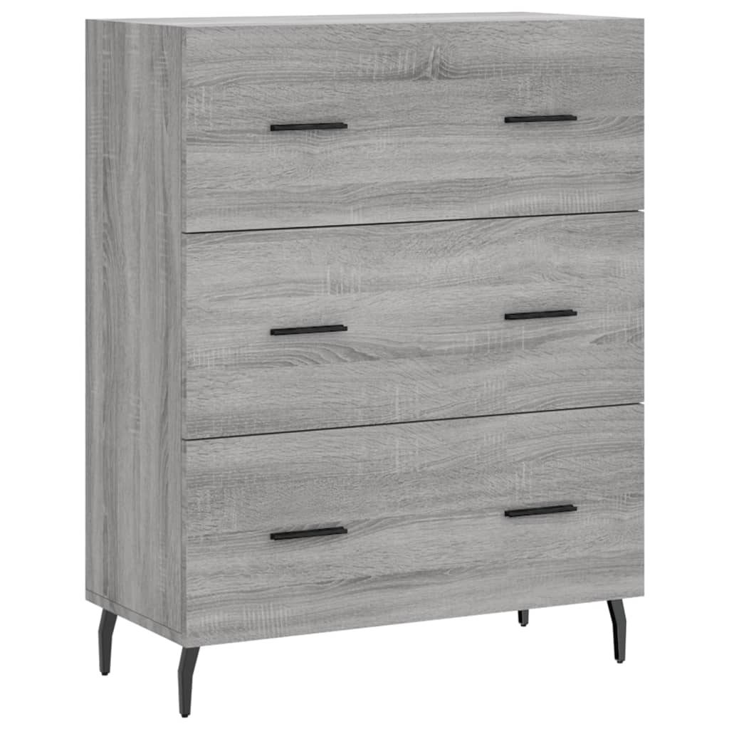 VidaXL Dressoir 69,5x34x90 cm bewerkt hout grijs sonoma eikenkleurig
