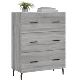 VidaXL Dressoir 69,5x34x90 cm bewerkt hout grijs sonoma eikenkleurig