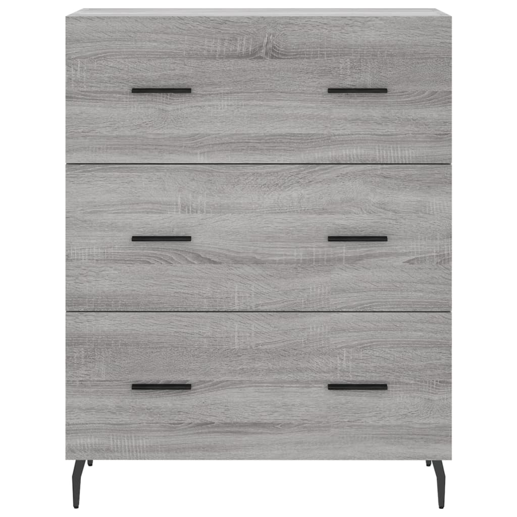 VidaXL Dressoir 69,5x34x90 cm bewerkt hout grijs sonoma eikenkleurig