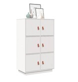 VidaXL Hoge kast 67x40x108,5 cm massief grenenhout wit