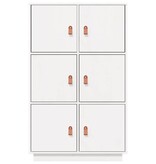 VidaXL Hoge kast 67x40x108,5 cm massief grenenhout wit