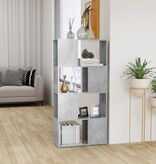 VidaXL Boekenkast/kamerscherm 60x24x124,5 cm betongrijs