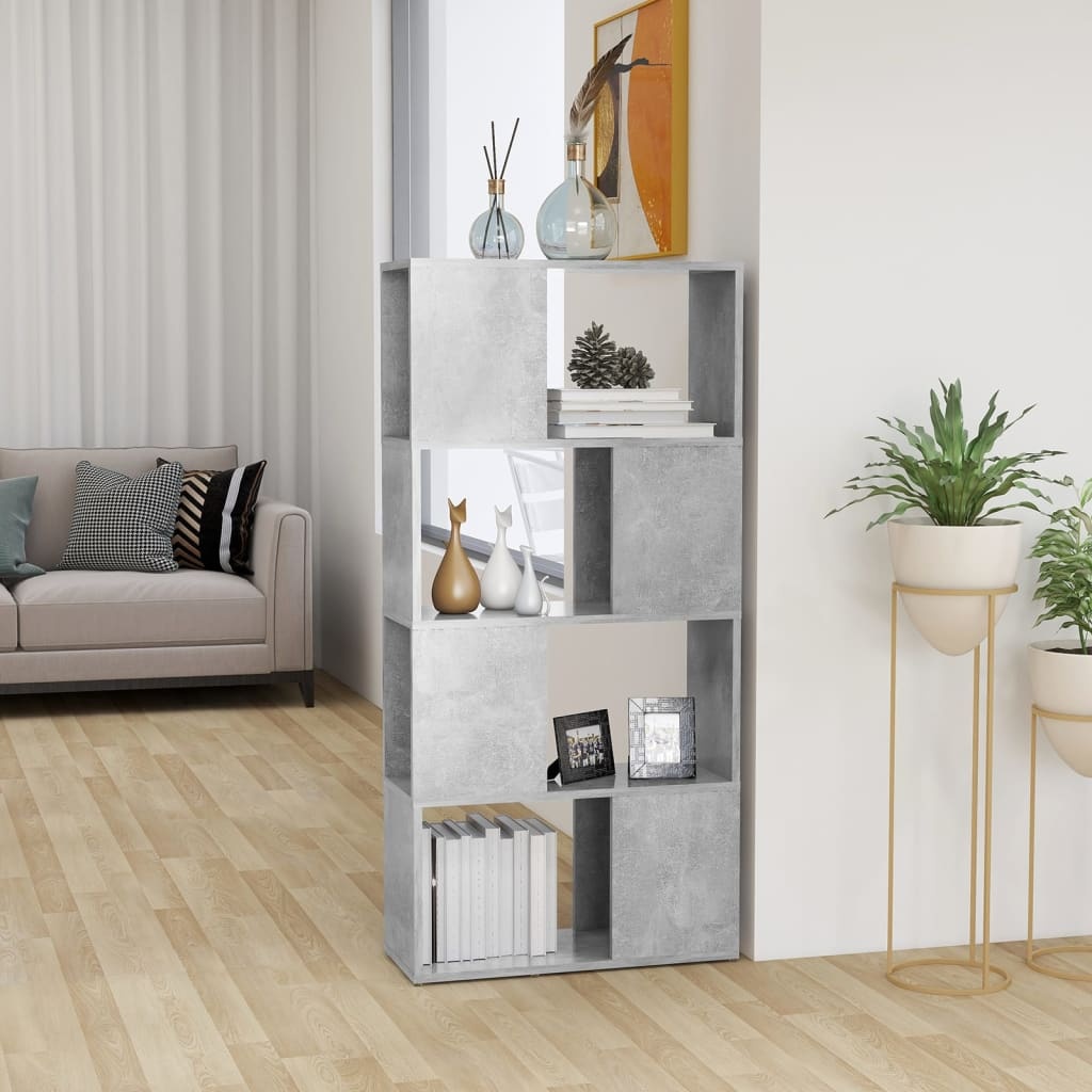 VidaXL Boekenkast/kamerscherm 60x24x124,5 cm betongrijs