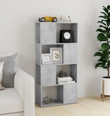 VidaXL Boekenkast/kamerscherm 60x24x124,5 cm betongrijs